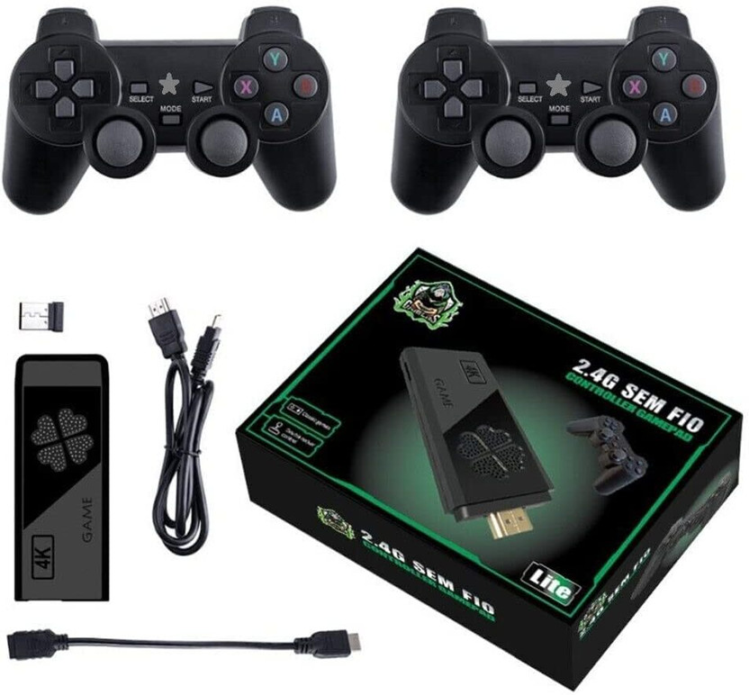 Timkolas 4K hd TV video game 2.4G with 23 emulators & 25000+ inbuilt classic video game_9 64 GB with Mario,Contra series,Castlevania,Super Mario World, Donkey Kong Country,Tekken.(Multicolor)