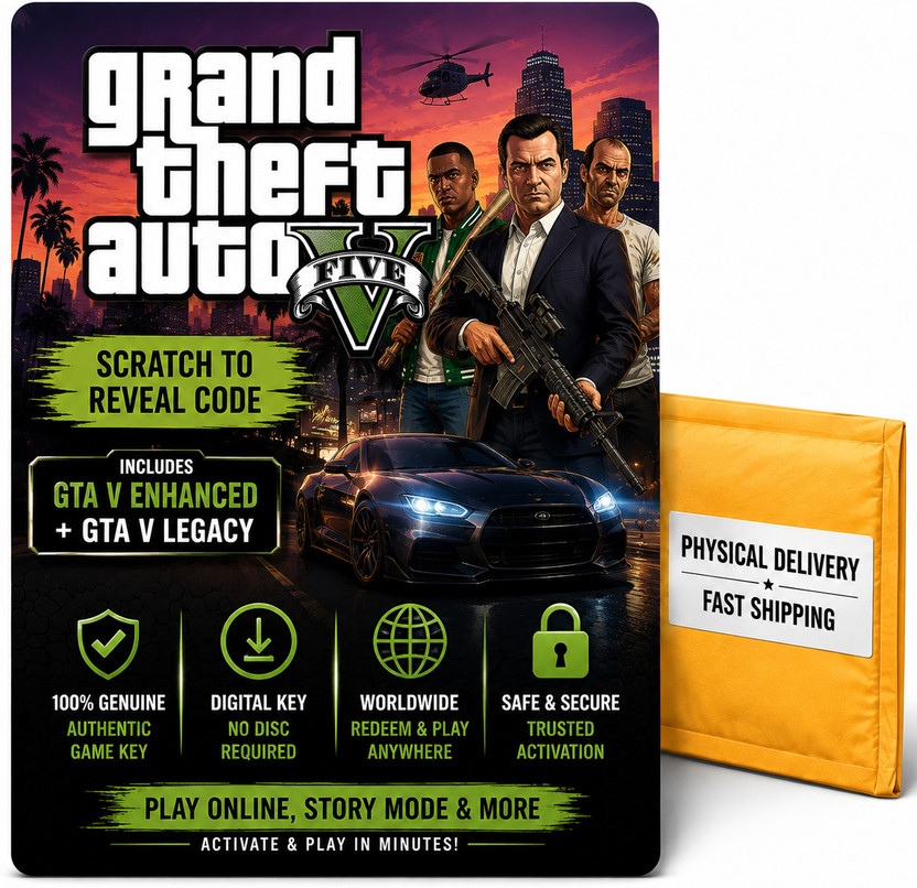 Grand Theft Auto V Redeem Code – GTA 5 PC License Key Enhanced Edition with Game and Expansion Pack(Code in the Box - for PC)
