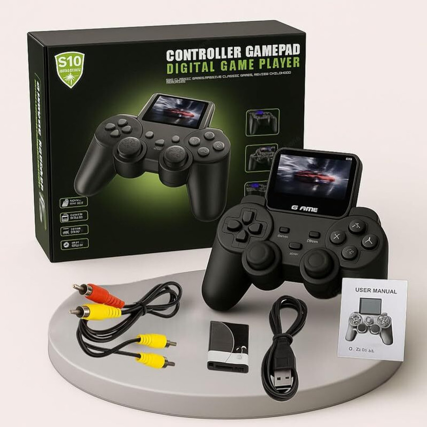 S10 Video Games for Kids 500 in 1 Digital Gamepad Handheld Video Games Special Edition with Full Game, Game and Expansion Pack(Code in the Box - for 3DS, Wii U & Switch)