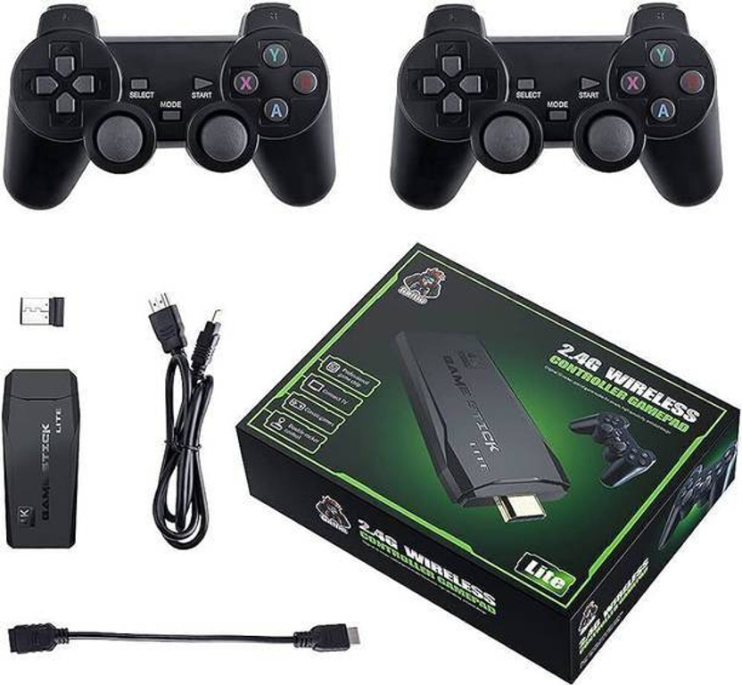 Timkolas Timkolas 2.4g console video game with 4K Ultra Game Stick&Dual 2.4G Wireless Gamepads_28 32 GB with Super Mario Bros, Contra, Adventure Island, Double Dragon, Mortal , Tekken 3(Black, Timkolas Game Stick Lite includes 3D wireless controllers.) - Flipkart Deal