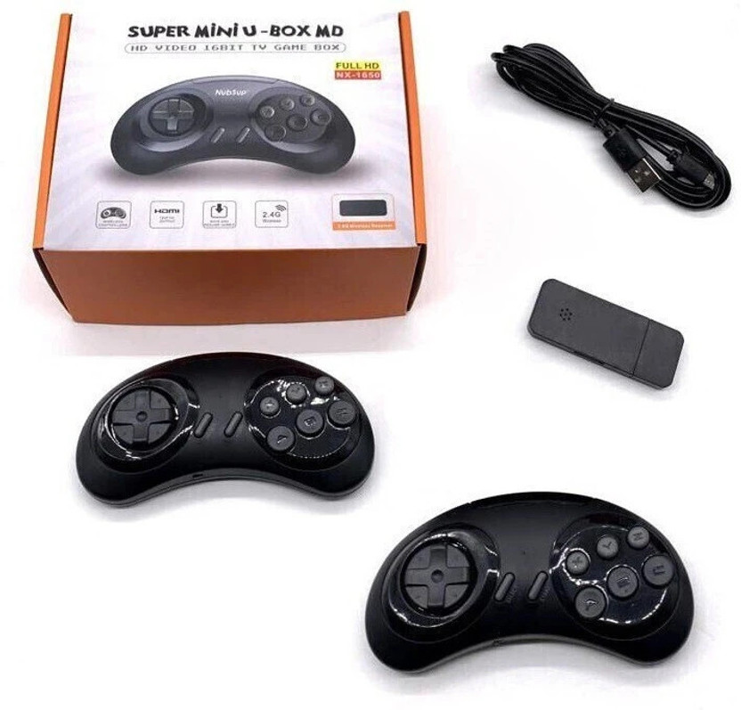 Clubics 16 Bit TV Video Games for Kids with 688 Games Included - Wireless Video Games (Black) Limited Edition(Code in the Box - for PC)
