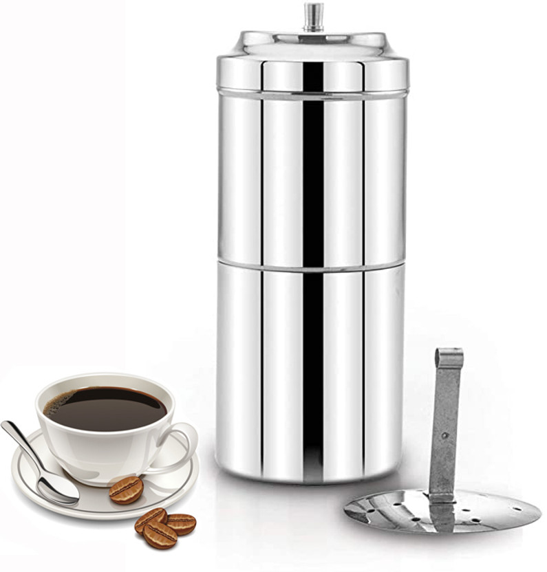 Prithi Home's and Kitchen 400 ml Stainless Steel Coffee Maker 6 Cups Coffee Maker(Silver)