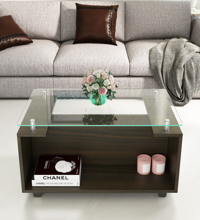 SPACEWOOD CT 112 Engineered Wood Coffee Table(Finish Color - FUMED OAK, Knock Down)
