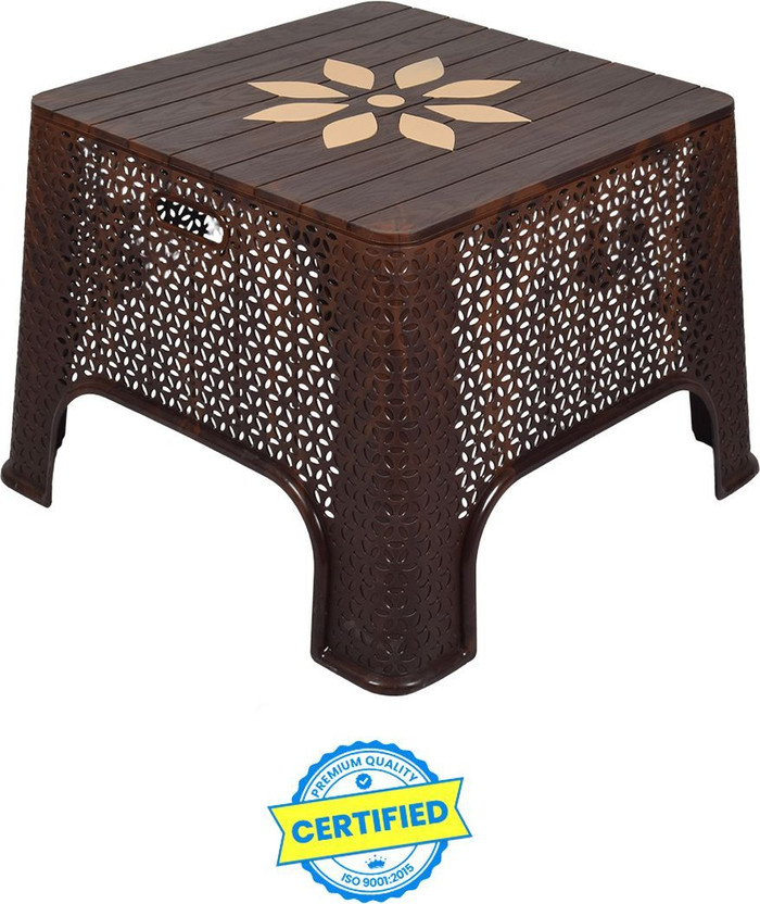 Comfort Creation Gold Table Heavy Duty Virgin Plastic for Home/Office/Garden/Resturant Plastic Outdoor Table(Finish Color - Brown (Pack of 1), Pre-assembled)