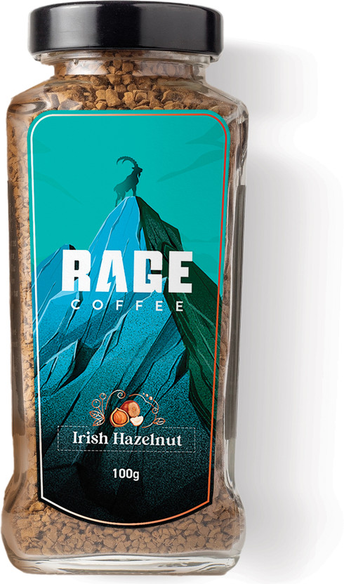 RAGE Coffee 100 Gms Irish Hazelnut Flavour - Premium Arabica Instant Coffee(100 g, Hazelnut Flavoured)