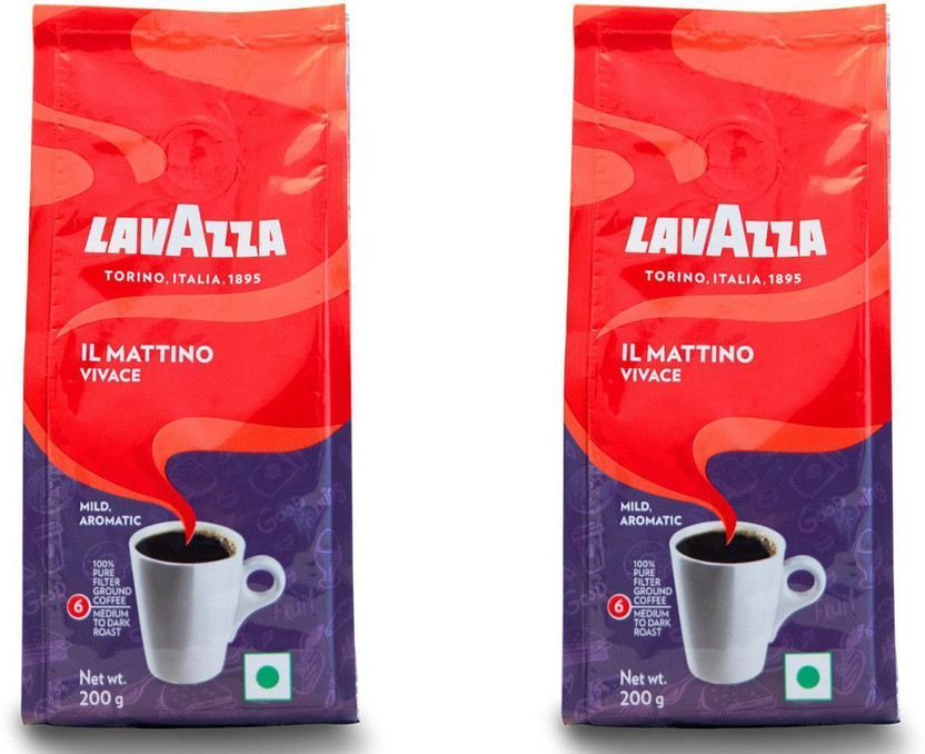 Lavazza Il Mattino Vivace Pack of 2 Roast & Ground Coffee(2 x 200 g)