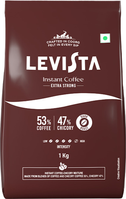 Levista Extra Strong Instant Coffee(1 kg, Chicory Flavoured)