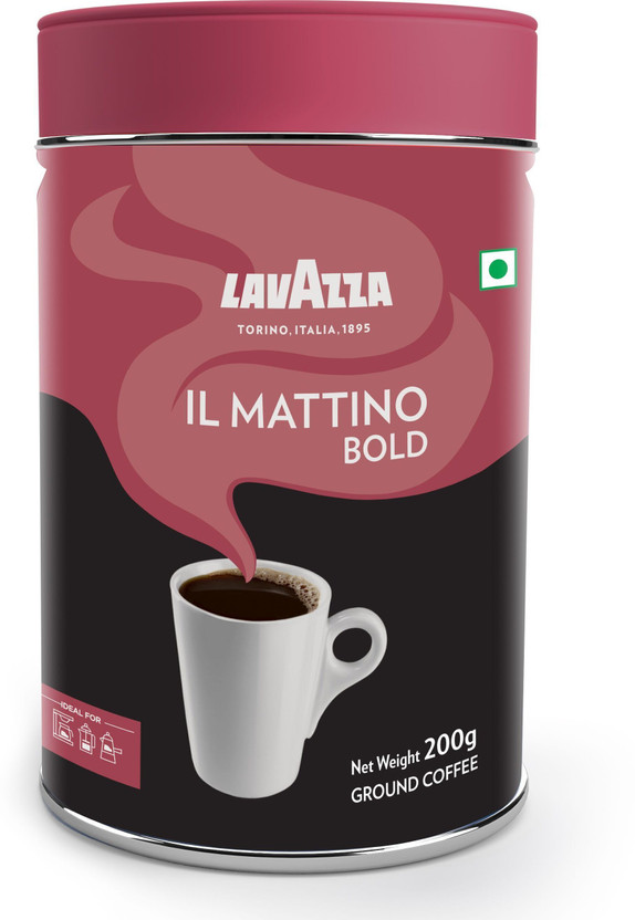 Lavazza Mattino Bold |Pure Ground Coffee | Blend of Arabica & Robusta| Medium Roast Roast & Ground Coffee(200 g, Spices Flavoured)