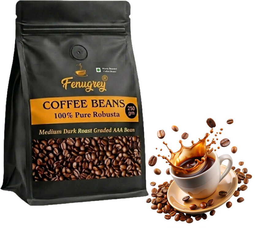 Fenugrey 100% Robusta Beans 250 gm AAA graded fresh roasted coffee beans(250gm) Coffee Beans(250 g)