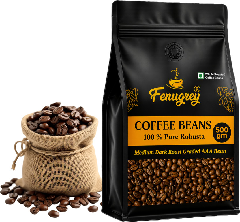 Fenugrey 100% Robusta Beans AAA graded fresh roasted coffee beans Coffee Beans(500 g)