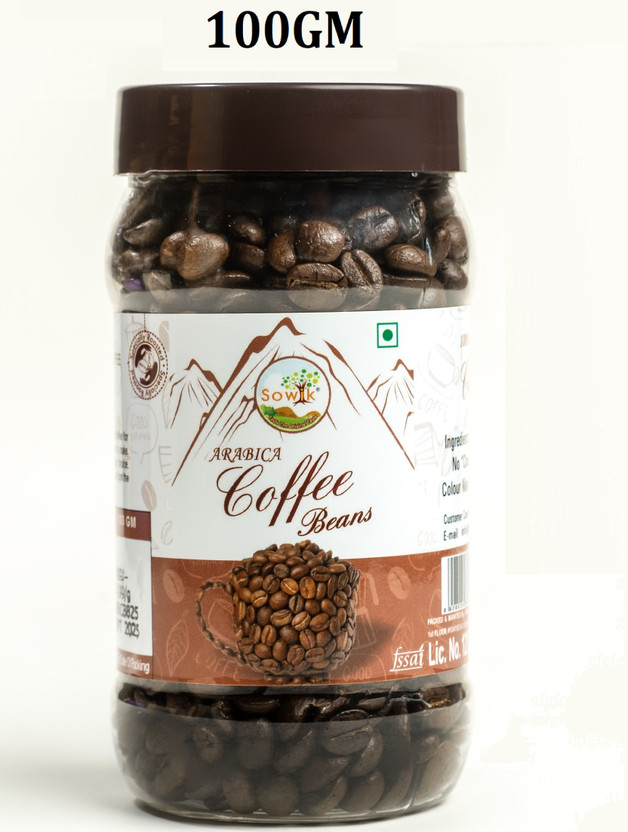SOWIK Roasted Coffee Beans 100g | 100% Arabica, Freshly Roasted, Medium-Dark Roast Coffee Beans(100 g, Pure Flavoured)