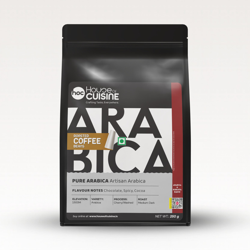 House Of Cuisine Artisan Arabica | 100% PURE ARABICA | Roasted Coffee Beans(250 g, Pure Flavoured)