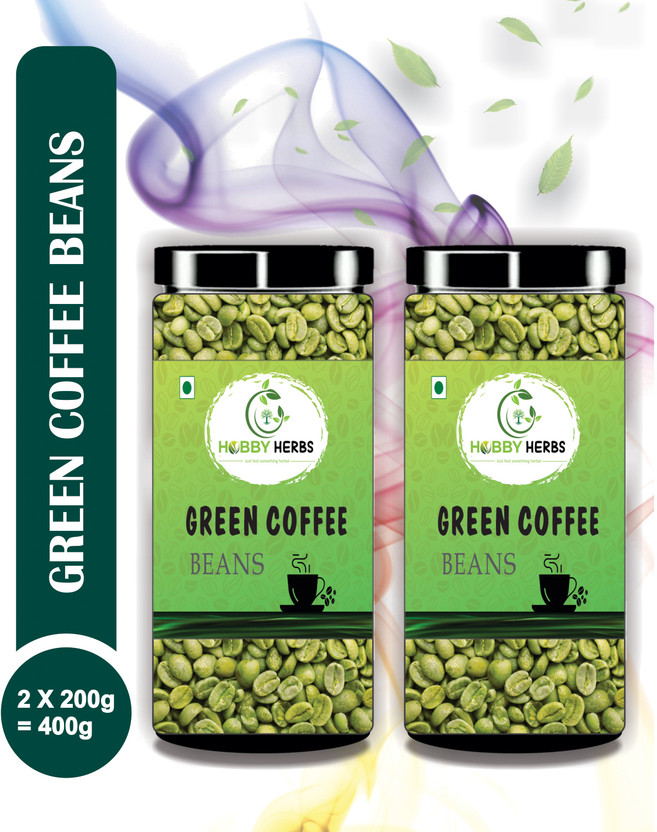 Hobby Herbs Green Coffee Beans 400g for Weight Loss Management | Instant Coffee(2 x 200 g)