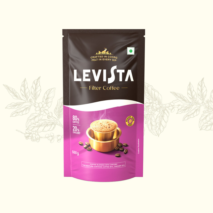 Levista Roast & Ground (20% Chicory) Filter Coffee(500 g, Chicory Flavoured)