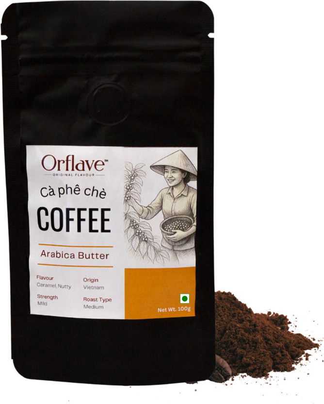 Orflave Vietnamese Ground Coffee 100% Arabica Butter Roast, Vietnamese Origin, Pack of 1 Roast & Ground Coffee(100 g)