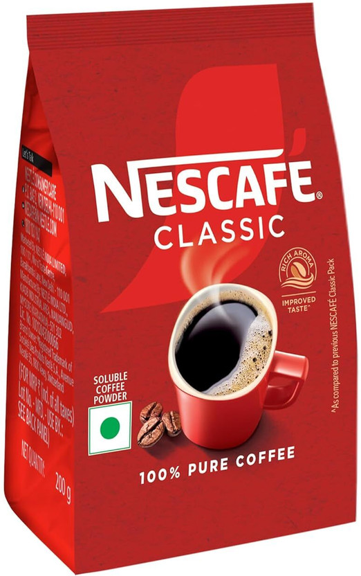 Nescafe Classic Instant Coffee Powder | 100% Pure Coffee | 200g Pouch Instant Coffee(200 g)