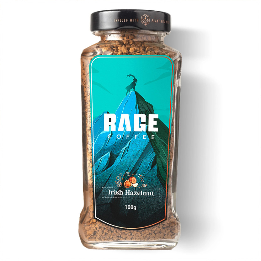 RAGE Coffee 100 Gms Irish Hazelnut Flavour - Premium Arabica Instant Coffee(100 g, Hazelnut Flavoured)