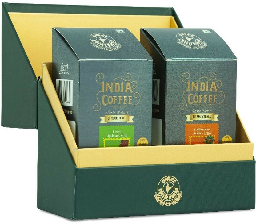 COFFEE BOARD India Coffee Taste Nature GI Registered Pure Arabica Coffees Gift Box Roast & Ground Coffee(2 x 500 g)
