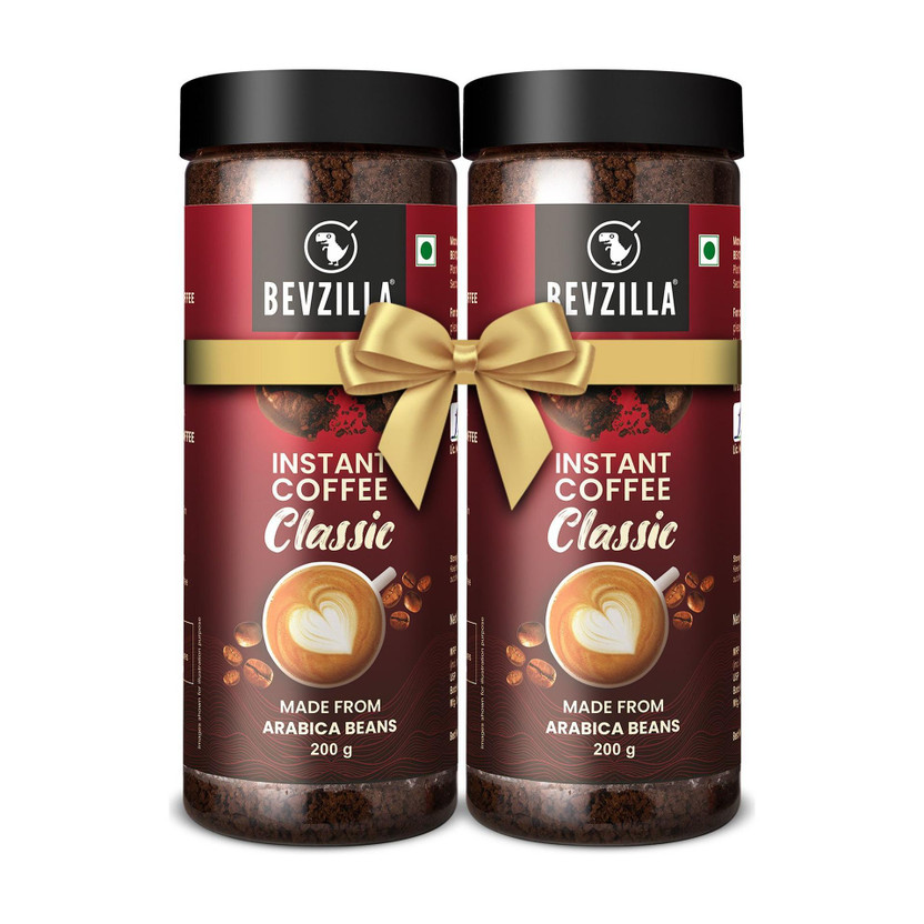 Bevzilla Pack of 2 Classic Coffee Powder|Hot & Cold Instant Coffee(2 x 200 g)