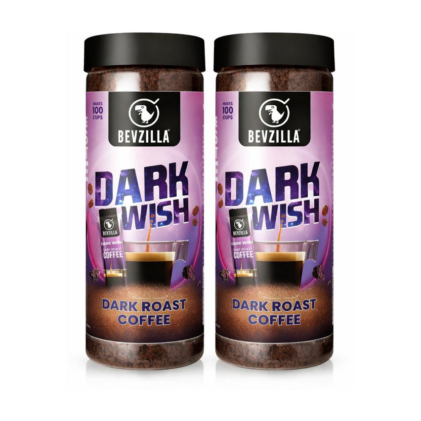 Bevzilla Pack of 2 Dark Wish Strong Coffee| Instant Coffee(2 x 200 g)