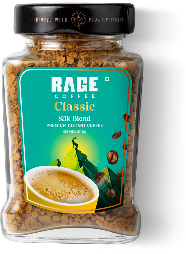 RAGE Premium Silk Blend Classic - 60g of 100% Pure Arabica Beans Instant Coffee(60 g)