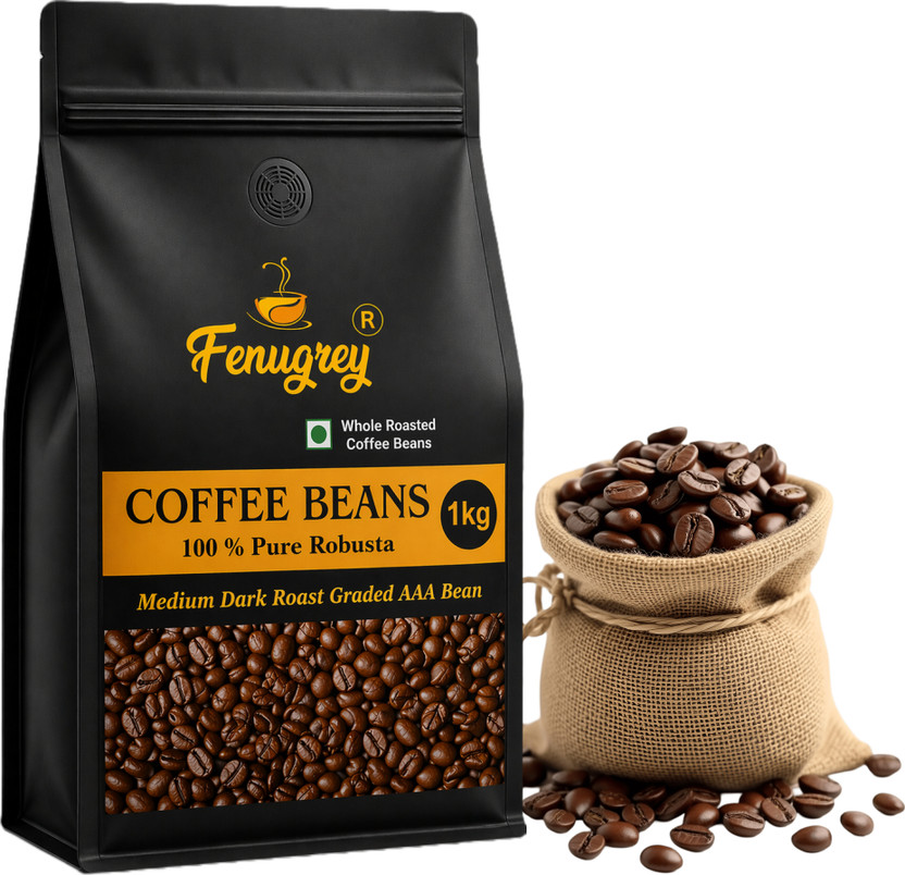 Fenugrey 100% Robusta Beans 1 kg AAA Graded Fresh Roasted Coffee Beans( 1 kg ) Coffee Beans(1 kg)