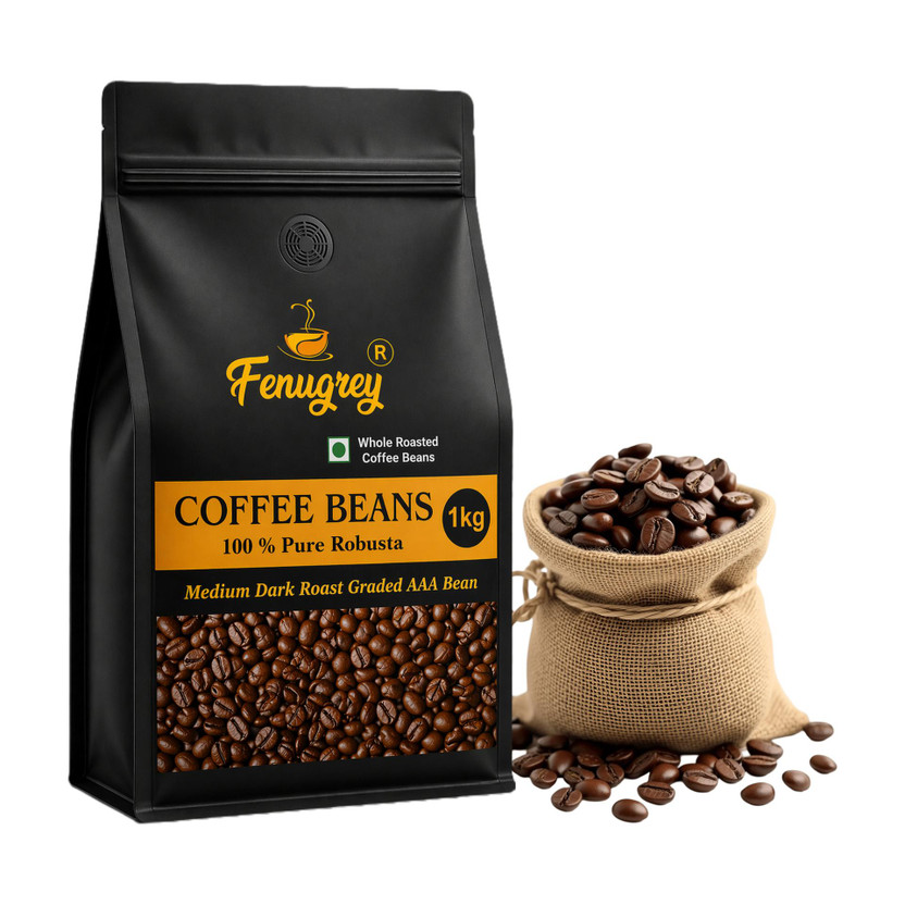 Fenugrey 100% Robusta Beans 1 kg AAA Graded Fresh Roasted Coffee Beans( 1 kg ) Coffee Beans(1 kg)