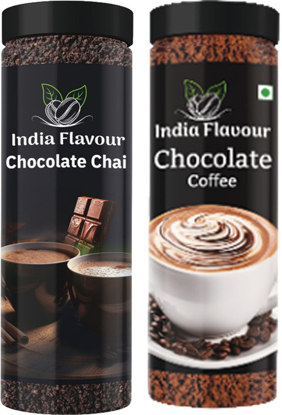 India Flavour Aromatic Rich Flavor Instant Chocolate Tea & Chocolate Coffee Powder Combo Pack Instant Coffee(2 x 100 g, Assorted Flavoured)