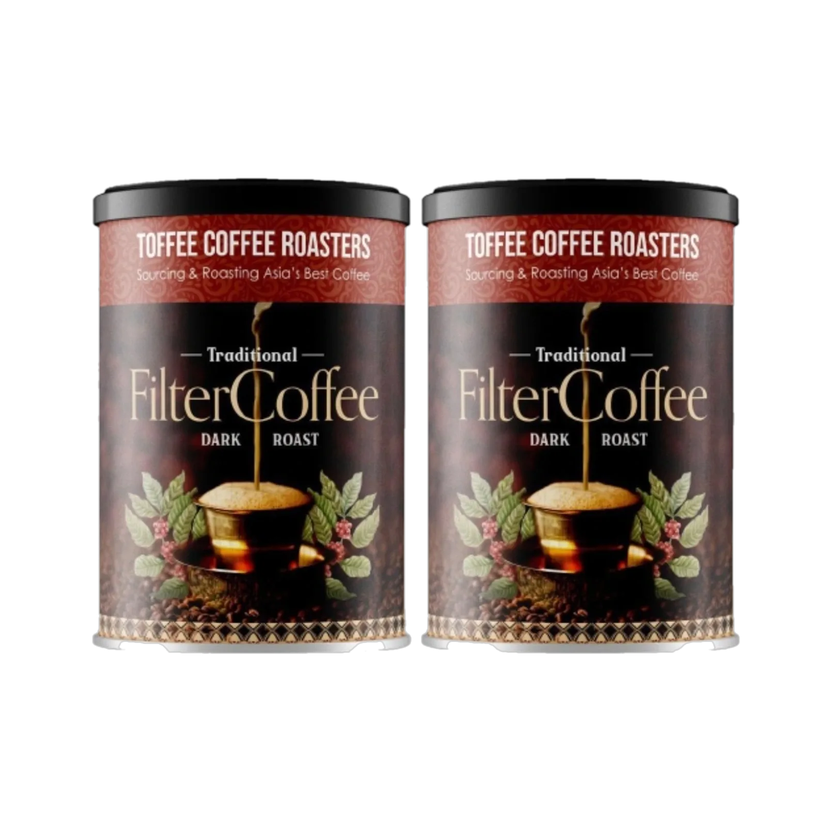 Toffee Coffee Roasters South India Traditional Specialty Blend Filter Coffee(2 x 200 g, Chicory, Pure Flavoured)