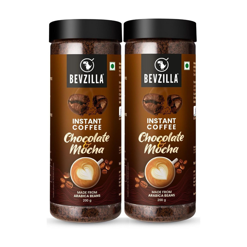 Bevzilla 200 Gram x 2 Instant (Choco-Mocha) Coffee Powder Instant Coffee(2 x 200 g, Chocolate Flavoured)