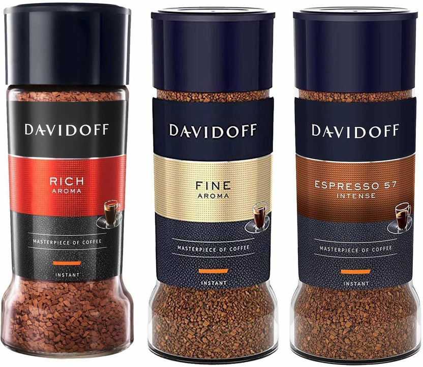 Davidoff Davidoff Rich Aroma-100gm, Fine Aroma -100gm and Espresso 57 Instant Coffee-100gm (Pack of 3) (Imported) Instant Coffee(3 x 100 g) - Flipkart Deal