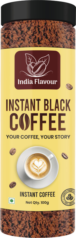 India Flavour Black Coffee 50 cups in 100gm | Rich Instant Coffee Powder, No Chicory Instant Coffee(100 g, Assorted Flavoured)