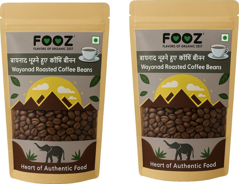 FOOZ भुने हुए कॉफी बीन्स | Roasted Coffee Beans | Coffee Beans(2 x 50 g)