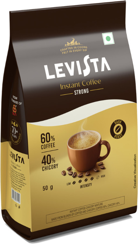 Levista Strong with 40% Chicory Instant Coffee(50 g, Chicory Flavoured)
