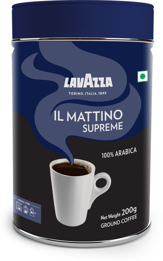 Lavazza Mattino Supreme |Pure Ground Coffee | Premium Arabica | Medium Roast Roast & Ground Coffee(200 g, Nut Flavoured)