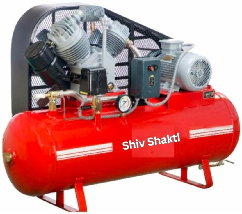 SHIV SHAKTI GARAGE EQUIPMENTS Shiv Shakti 3HP Air Compressor – 220L Tank, Heavy Duty Workshop Use (Red) Coil Spring Compressor