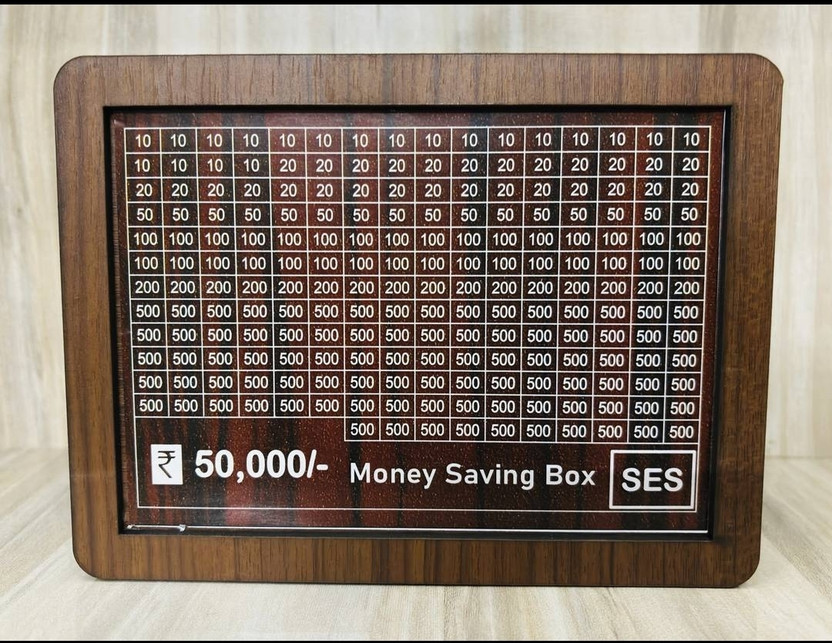 Flipkart A&A Studio Money Bank bank Saving saving Plan Wooden Money Box With Counter 50000 Coin Bank(Brown) - Flipkart Deal