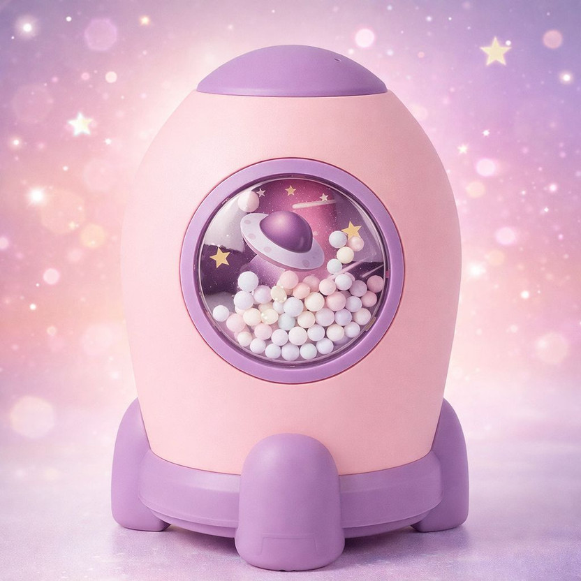 World Gift Mart Rocket Piggy Bank With Lock Code -Money Saving Coin Bank, Fancy Piggy Bank Coin Bank(Pink)