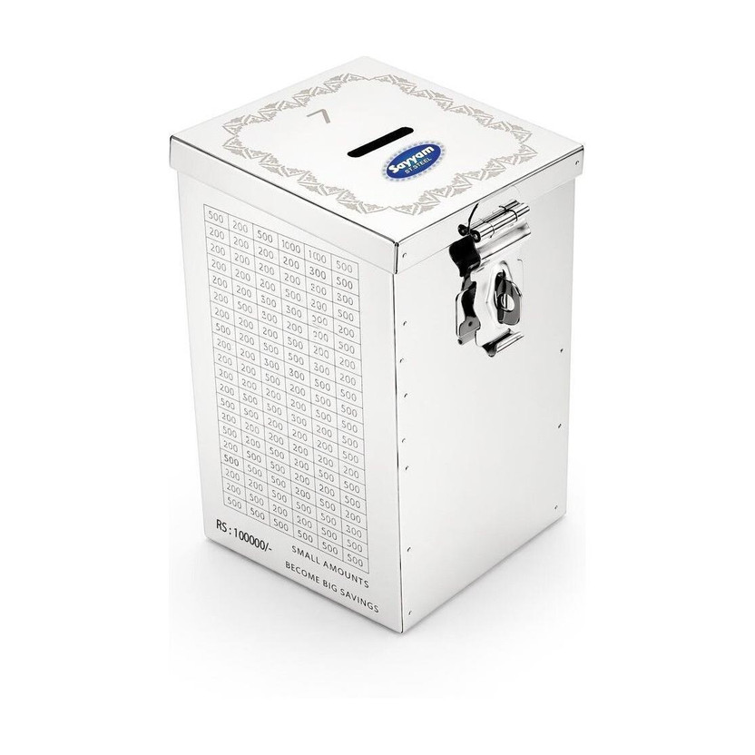 KOKOLINE KOKOLINE Money Saving Box 100000 Rupees Saving Challenge Box Coin Bank(Silver) - Flipkart Deal