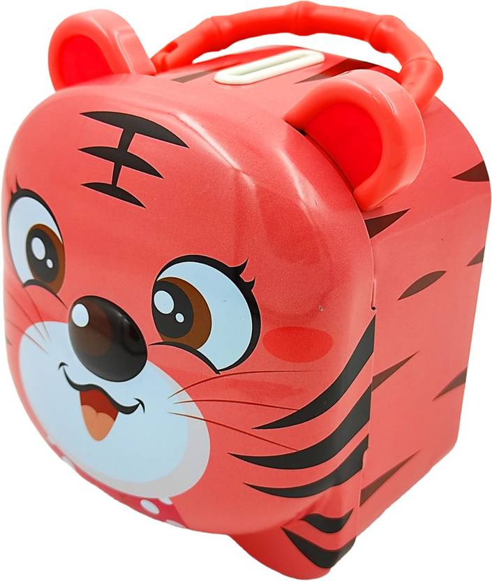 dishvy Beautiful Piggy Bank for Kids with Lock Key Coin BankTiger
