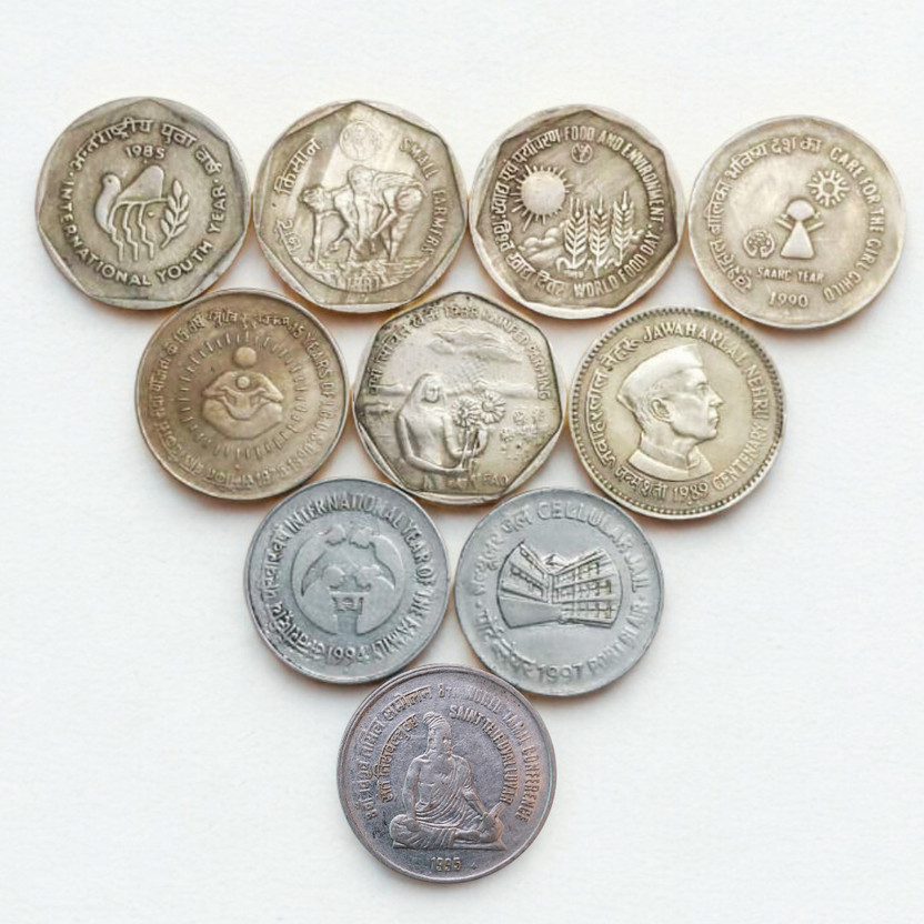 SHUBHCOINS SHUBHCOINS 1Re Old Commemorative Set in Good Condition Very Collectible for Kids (Series 1) Medieval Coin Collection(10 Coins) - Flipkart Deal