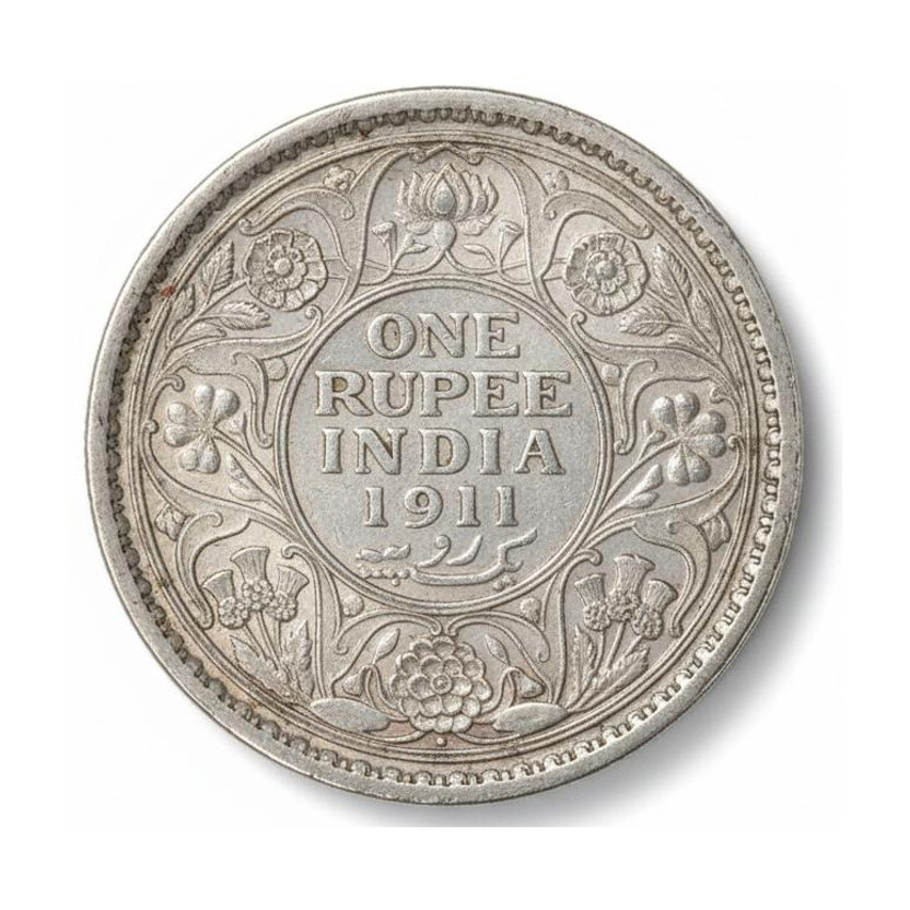 ValueHub One Rupee 1911 King George 5th, British India Silverplated old Coin Medieval Coin Collection(1 Coins)