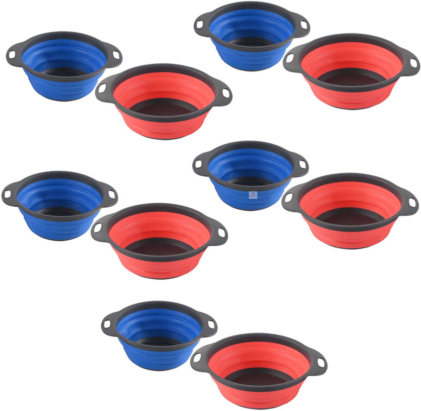 Heart Heart Home Pack of 10 Multipurpose Strainer For Kitchen with Handle | HW-12 | Red & Blue Collapsible Strainer(Red, Blue Pack of 10) - Flipkart Deal