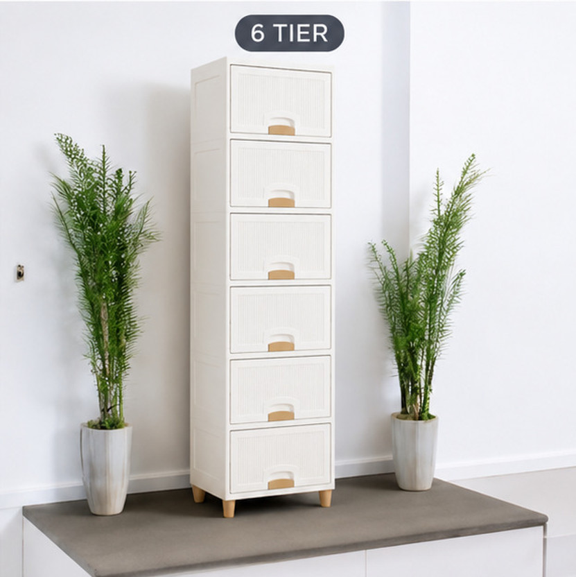 MECHON MECHON 6 Layer Foldable Cabinet Plastic Cupboard For Storage Plastic Modular Drawer PVC Collapsible Wardrobe(Finish Color - 6 - LAYER WHITE, DIY(Do-It-Yourself)) - Flipkart Deal