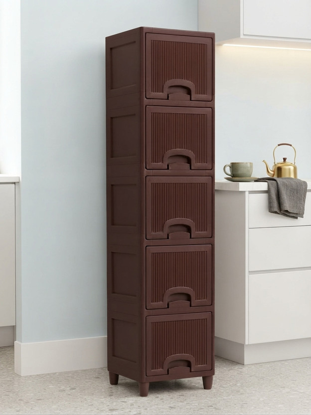 onpoint onpoint Plastic Multi-Layer Kitchen Storage Cabinet for Home PVC Collapsible Wardrobe(Finish Color - Brown, DIY(Do-It-Yourself)) - Flipkart Deal