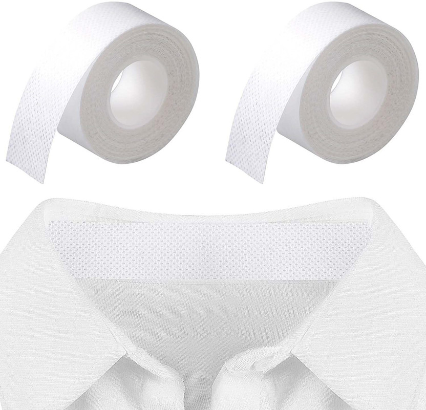 FANCY PRODUCTS ENTERPRISES 2Pcs Collar Protector Tape for Shirts & T-Shirts, Anti-Dirt & Sweat Shield Collar Stay(Cotton Pack of 1)