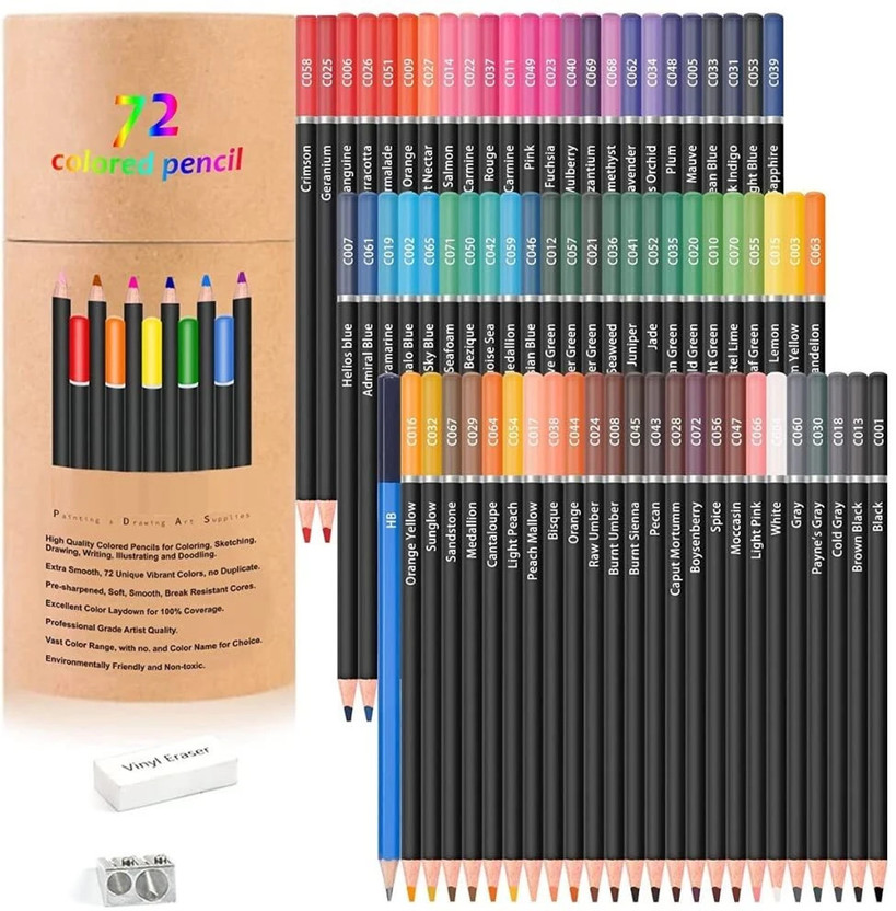 Wynhard 72 Pieces Drawing Pencils & Color Pencils For Artist Round Shaped Color Pencils(Set of 72, Multicolor)