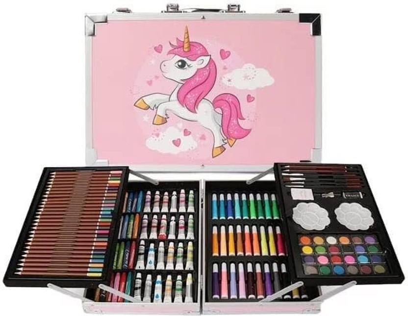 NANHE SHARKS Articult Artist Colour Set – Unicorn Color Box with Multiple Coloring Kit Sketch Pens Shaped Color Pencils(Set of 1, Multicolor)