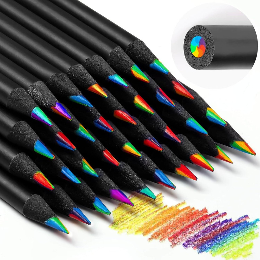 vhbie 12 Pcs Rainbow Colored Pencil Pencil(Set of 1, Multicolor)