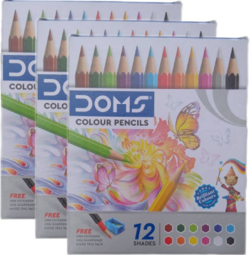 DOMS Doms colour pencils 12 shades ( pack of 3 box
